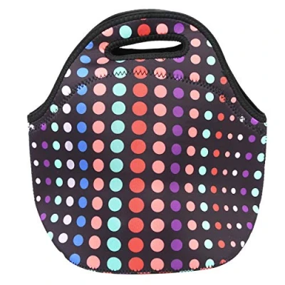 Image of Kuuleyn Lunch Bag, Box Handbag Insulated Bag Thermal Waterproof Neoprene for Picnic Camping(Small Color Circle)