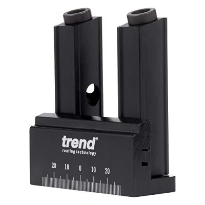 Image of Trend Mini Twin Pocket Hole Jig with HSS Drill Bit &amp; Depth Setting Collar, Square Drive Screws Selection, PH/JIG/M