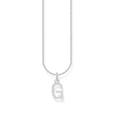 Image of THOMAS SABO letter F necklace, gold plated silver with zirconia, KE2245 414 14