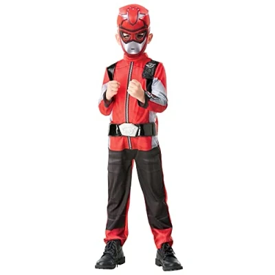 Image of Rubie&#039;s Official Power Rangers, Beast Morphers Costume Red Ranger Childs Deluxe Large, 7 8 years