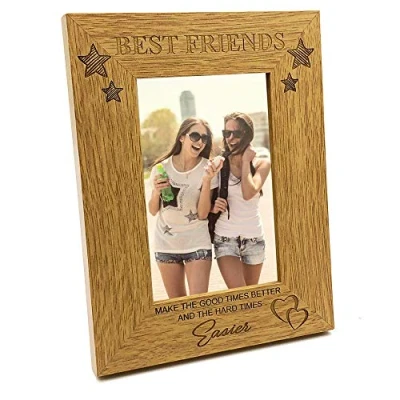 Image of ukgiftstoreonline Best Friends Make Good Time Better Wooden Photo Frame Gift (8 x 10 Inch)