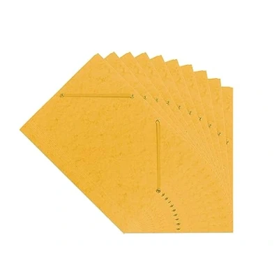 Image of Interdruk Elasticated File Folder A4 Colorspan 3 Flap Pressboard Yellow (10 Pack)