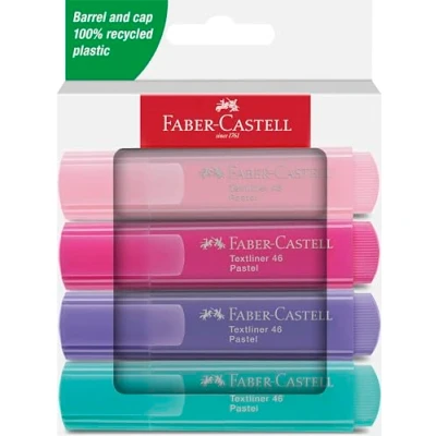 Image of Faber Castell 254654 Pack of 4 Textliner Highlighters 1546 Pastel Shades