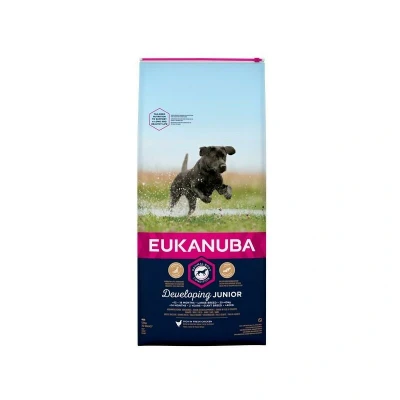 Image of Eukanuba Junior Dog Food For Large Dogs Rich In Fresh Chicken the Optimal Body Condition of Your Dog, 12 kg
