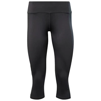 Image of Reebok Women&#039;s Workout Ready Mesh Capri Leggings, Night Black, XXS