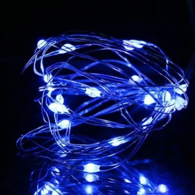 Image of anso 5V USB LED String Lights Fairy 20M 10M 5M Silver Wire Waterproof Garland Home Decor (Blue,5m 50leds)