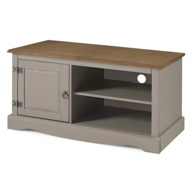 Image of Mercers Furniture Corona Grey Wax 1 Door TV Media Unit