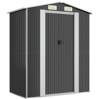 Image of vidaXL Garden Shed Anthracite 192x108x223 cm Galvanised Steel