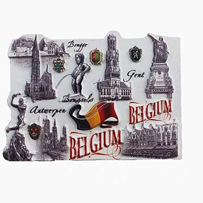 Image of Belgium 3D Fridge Refrigerator Magnet Travel Souvenir Gift Collection Home &amp; kitchen Decoration Whiteboard Magnetic Sticker