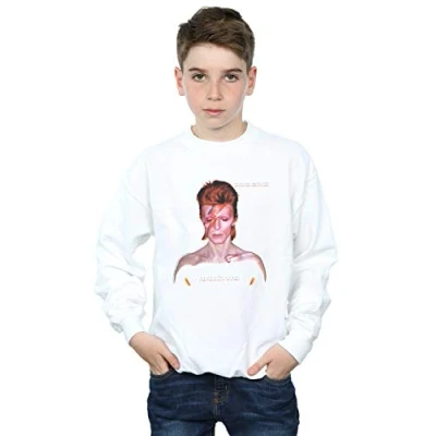 Image of Absolute Cult David Bowie Boys Aladdin Sane Version Sweatshirt White 12 13 Years