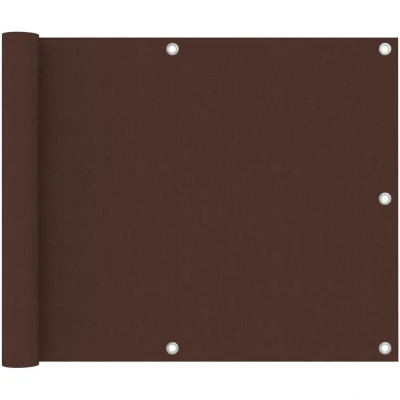Image of vidaXL Balcony Screen Brown 75x300 cm Oxford Fabric