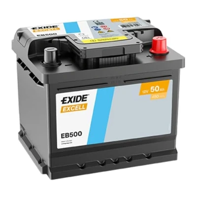 Image of DP370APU045CK1U, LP370APE045CK1 Starter battery EXIDE EXCELL EB500 12V 50Ah 450A B13 Lead acid VOLKSWAGEN: Golf 7, Polo V Hatchback