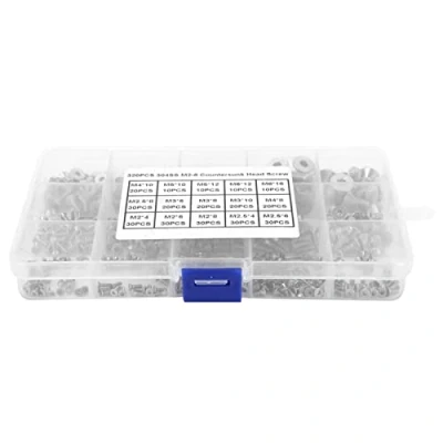 Image of 320pcs Stainless Steel Screw Bolt Set, Flat Head Hex Socket Fastener Assortment Set M2 M2.5 M3 M4 M5 M6