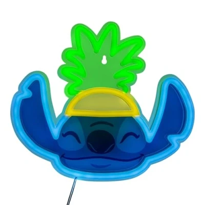 Image of Paladone Lilo &amp; Stitch Pineapple LED Neon Wall Light, Officially Licensed Disney Lamp with Power Cord for Home, Bedroom, Living Space, Gift Movie Fans