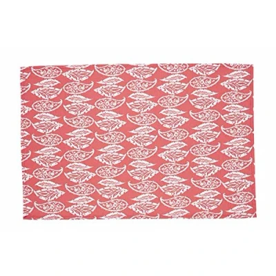 Image of Crisp &amp; Dene Tea Towel 46x70cm Coral Leaf 100% Cotton Pack of 2