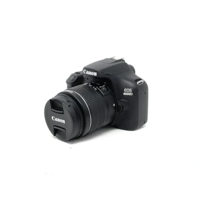 Image of Canon EOS 4000D DSLR Camera and EF S 18 55 mm f/3.5 5.6 III Lens Black