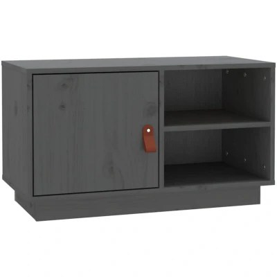Image of vidaXL TV Cabinet Grey 70x34x40 cm Solid Wood Pine