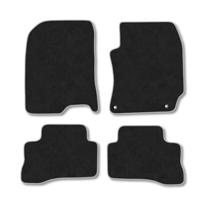 Image of Car Mats Compatible with Hyundai Kona Hybrid (2020 2023) Tailored Fit Grey Carpet Floor Set Accessory Custom 4 Pieces Anti Slip Backing &amp; Binding Trim Edge
