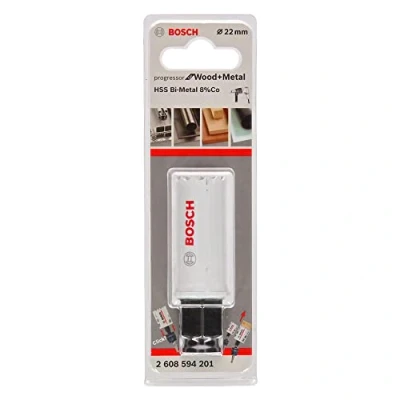 Image of BOSCH Bi Metal Hole Saw (for Wood and Metals, 8% Cobalt Alloy, Progressive Tooth Design, Ø 22 mm, Accessory Drills)