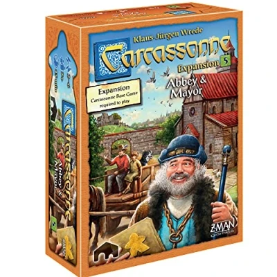 Image of Z Man Games Carcassonne Abbey &amp; Mayor Board Game EXPANSION 5 Ages 7 and up 2 6 Players 45 Minutes Playing Time