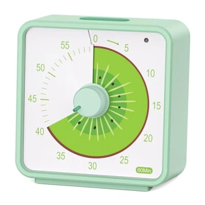 Image of Conchstar 60 Minute Visual Timer for Kids, Countdown Classroom &amp; Kitchen, Desk Study, Time Manager Tool Kids with Fruit Pattern (Kiwifruit)
