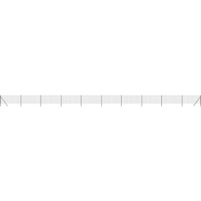 Image of vidaXL Wire Mesh Fence Anthracite 1.1x25 m Galvanised Steel