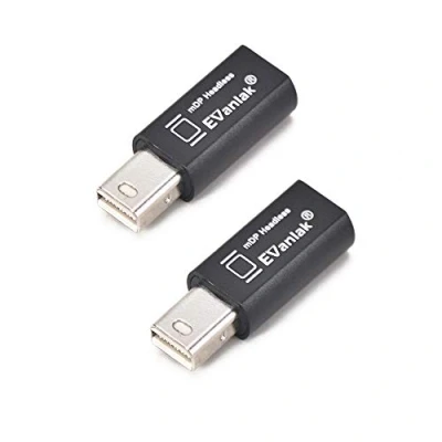 Image of EVanlak Mini DP Dummy disport Premium Aluminum Display Emulator take Advantage of a high end Graphics Card remotely fit Headless 1080@60Hz 3840x2160@17hz 2pack…
