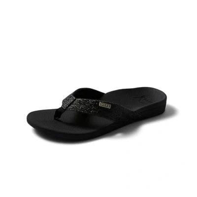 Image of Reef Ortho spring, Women’s Fashion Casual Flip Flop, Black/Black Glitter, 3 UK (35 EU)