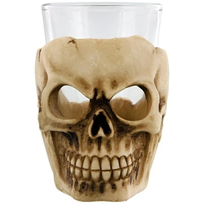 Image of Puckator Gruesome Skull Mini Shot Glass Whiskey Gifts for Men Cup Halloween Glasses Tequila Glas Cool Cups Novelty Bar