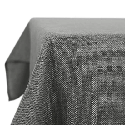 Image of Deconovo Faux Linen Square Water Resistant Table Cloth for Dinning 59x59in(150x150cm) Grey