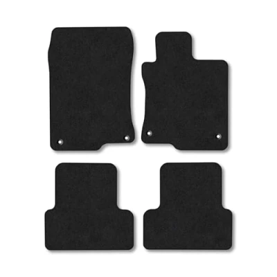 Image of Car Mats Compatible with Honda Accord (2008 2015) Tailored Fit Black Carpet Floor Set Accessory Custom 4 Pieces Anti Slip Backing &amp; Binding Trim Edge