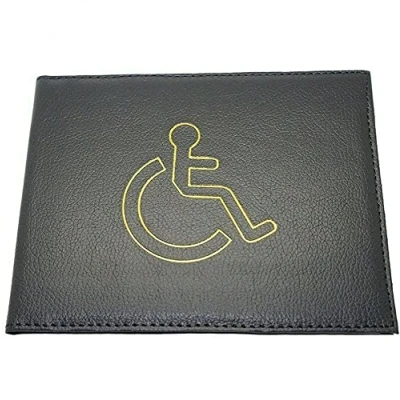 Image of Disabled Blue Badge Holder Hologram Safe Parking Permit Display Cover Wallet (Black)