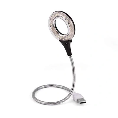 Image of Eboxer Mini USB LED Light Lamp, 18 Book Clamp, Flexible Gooseneck Reading Light, Portable Powered for Laptop Computer Keyboard(Black)