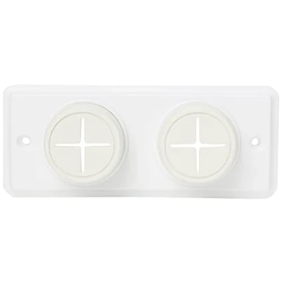 Image of Merriway BH02004 Soft Rubber Push in Double Towel Cloth Holder Screw Fix White