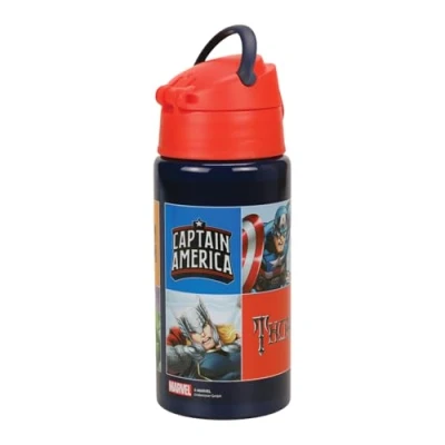 Image of OM SUPPLIES Avengers Characters Reusable Aluminium Sports Bottle 500ml Holiday, Back to School Water Drinking Kids Lunch Children (Avengers)