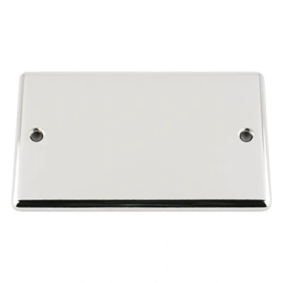 Image of Electrical Blanking Plate Double 2 Gang Polished Chrome Classic