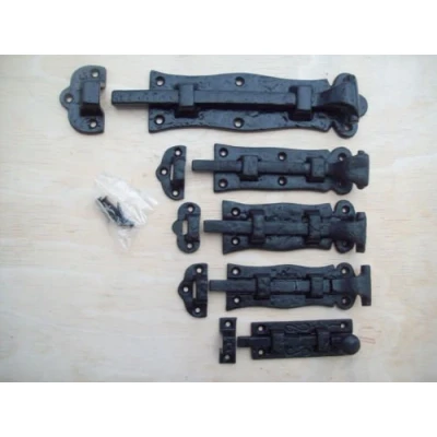 Image of IRONMONGERY WORLD® Black Antique CAST Iron Ornate Scroll Tower Fancy Slide Door Bolt (5&quot; INCH/125MM)