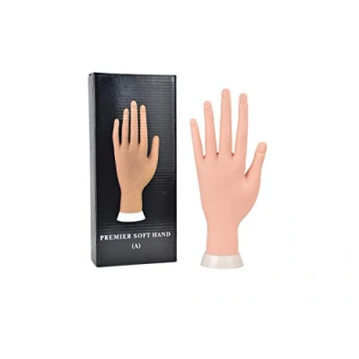 Image of Manicure Practice Hands and Fingers Nail Hand Model Flexible Movable Soft Plastic for Fake Art Starter Training