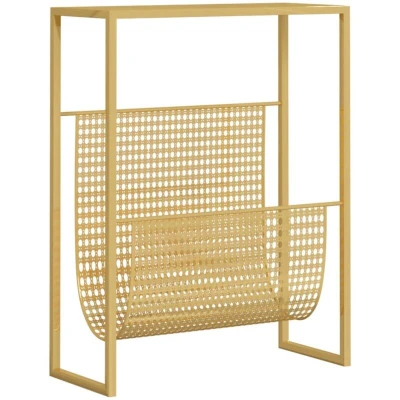 Image of vidaXL Magazine Rack Gold 35x15x45 cm Steel