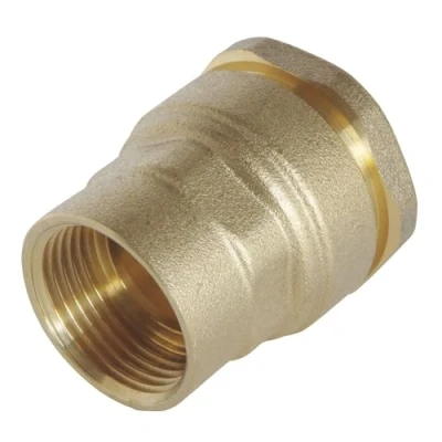 Image of SOMATHERM for YOU Straight screw connection with internal thread made of brass PE pipe D20 F15/21 One way technology assembly, which guarantees correct installation The connection.