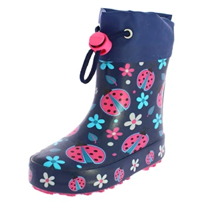 Image of Beck Girls Lucky bug warm Wellington rain boots