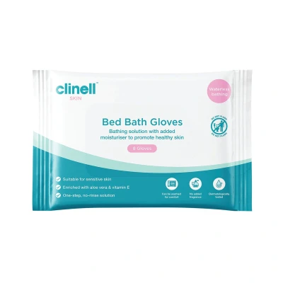 Image of Clinell Carell Bedbath Gloves (Pack of 8) CBBGL8