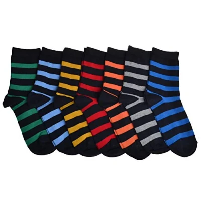 Image of 7 Pairs of Boys Stripe socks Rugby Stripes
