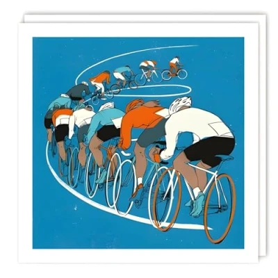 Image of Birthday/Blank Greeting Card for Him/Her Male/Female Artistic Cycling Design General Suitable Any Occasion Made in the UK Eco Friendly