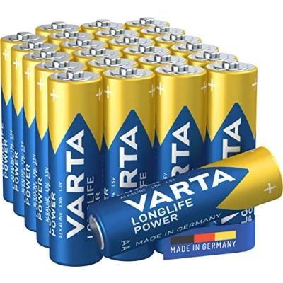 Image of VARTA Longlife Power AA Mignon LR06 Alkaline Battery (24 Pack) Made in Germany Ideal for Toys, Torches, Controllers and Other Powered Devices