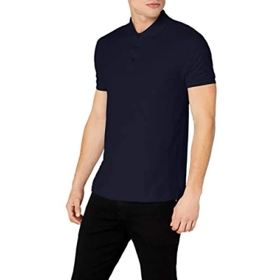 Image of Fruit of the Loom Men&#039;s Premium Short Sleeve Polo Shirt, Deep Navy, XX Large