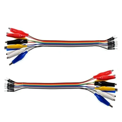 Image of Oiyagai 2 in 1 Alligator Clip to Dupont Wire 20pin 20cm Male, Crocodile Jumper Male for Test Lead Arduino/Raspberry Pi/Orange Pi