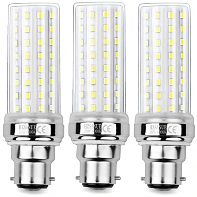 Image of HZSANUE LED Corn Bulbs 20W, 6000K Daylight White, 2200Lm,B22 Bayonet Cap Light Bulbs,150W Incandescent Equivalent,Pack of 3