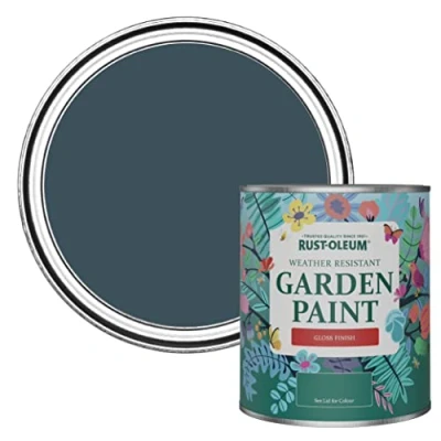 Image of Rust Oleum Blue Mould Resistant Garden Paint In Gloss Finish Evening 750ml