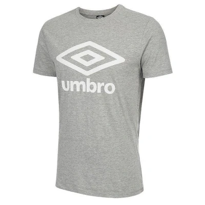 Image of UMBRO Men Fw Large Logo Cotton Tee T Shirt Grey Marl,